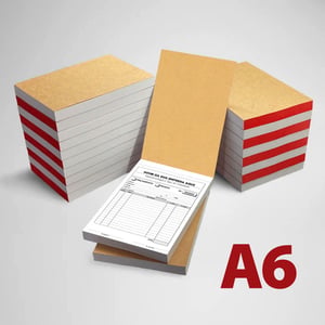 Bloco e recibo A6 Sulfite 75g 10x15cm 1x0  Cola, grampo e picote 