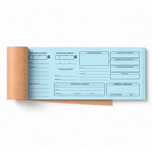 Receituário Controlado Azul B – Notificação de Receita B papel 75g azul 25 x 9 cm 1x0 blocos de 50 folhas blocado, grampeado e serrilhado 