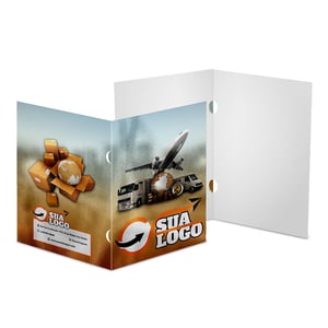 Pasta Orelha Couchê 300g 480x330mm 4x0 Verniz UV Total Frente Faca Pasta com Orelha 