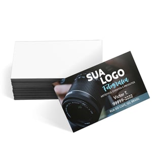 Cartão de Visita Couchê 300g 9x5cm 4x0 Sem Verniz e Sem Laminação  