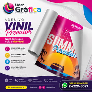 Adesivo Vinil Branco  4x0 Brilho Sem acabamento 