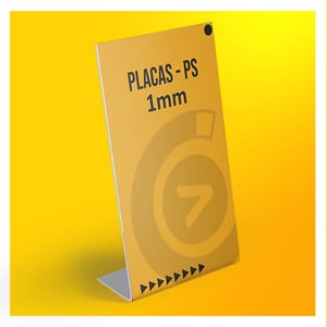 Placa - PS 1mm  PS1mm  Ades. 4x0 laminação brilho Corte Reto N/A