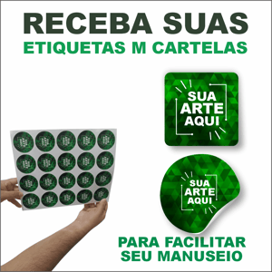 Etiquetas Adesivas 3x3 CM  Personalizadas - Com sua arte