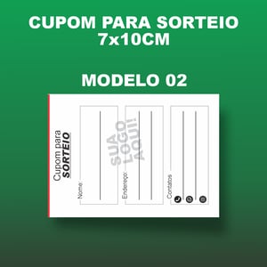 Kit c/ 8 Blocos de Cupom para Sorteio com sua logo para Urna c/ 100 Folhas cada