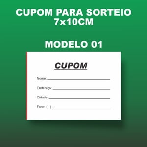 Kit c/ 8 Blocos de Cupom para Sorteio com sua logo para Urna c/ 100 Folhas cada