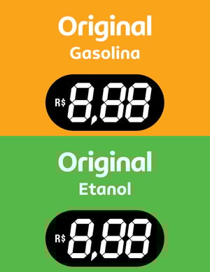 BA Original Gasolina e Original Etanol Vinil 0.10mm Aplicado em Poliondas 3mm 100x130cm 4x0  Corte Reto 