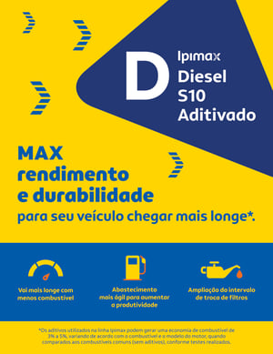 BA Ipimax Diesel S10 Aditivado Max Rendimento Vinil 0.10mm Aplicado em Poliondas 3mm 100x130cm 4x0  Corte Reto 