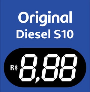 Placa Ponta de Ilha Original Diesel S10 Vinil 0.10mm Aplicado em chapa de P.S 1mm com fita dupla face no verso 49x50cm 4x0  Corte Reto 