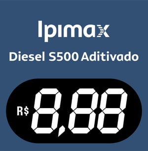 Placa Ponta de Ilha Ipimax Diesel S500 Aditivado Vinil 0.10mm Aplicado em chapa de P.S 1mm com fita dupla face no verso 49x50cm 4x0  Corte Reto 