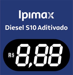 Placa Ponta de Ilha Ipimax Diesel S10 Aditivado Vinil 0.10mm Aplicado em chapa de P.S 1mm com fita dupla face no verso 49x50cm 4x0  Corte Reto 