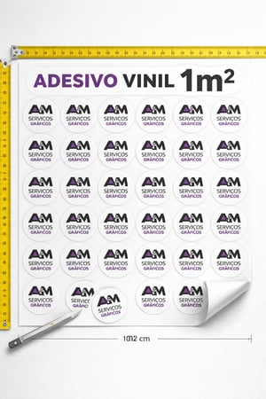 Adesivo Vinil Branco  Colorido - Frente Brilho e fosco Sem acabamento 