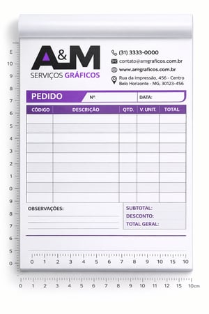 Bloco de Pedido colorido 7,4 x 10,5 cm Blocagem com 100 folhas 74 x 105 mm 4 x 0   