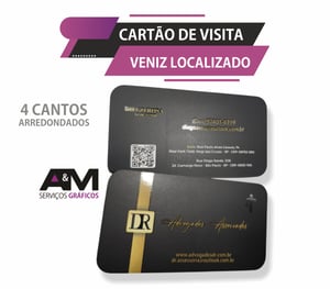 Cartão de visita - Verniz localizado Papel Couchê 300g/m² e Laminação Fosca 8,8x4,8cm  Verniz Localizado  - Não criamos logotipo -