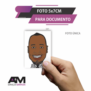 Foto  5X 7 e 2 x 2 cm
