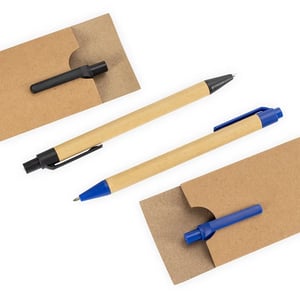 Kit Ecológico Caneta e Lapiseira Papelão 15348 corpo em papelão com ponta, clipe e acionamento por clique em plástico 5,4 cm x 1,3 cm Impressão 1 cor, Impressão 2 cores, Impressão 3 cores, Impressão 4 cores  Gravação a Laser 