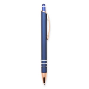 Caneta Metal Touch 08161TC Caneta metálica com carga esferográfica de 1,0mm e acionamento por clique de revestimento emborrachado, ideal para interagir com telas sensíveis ao toque 1,6 cm x 14,3 cm   Gravação a Laser 