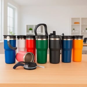 Copo Térmico 600ml 08340 Aço Inox e Plastico 19,2 cm x 10,3 Impressão 1 cor, Impressão 2 cores, Impressão 3 cores, Impressão 4 cores   