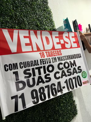 Banner Lona 440g  4x0 Brilho Madeira e cordinha 