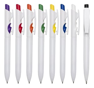 Caneta Personalizada White Color Plastica Impressão Colorida    