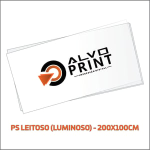 Placa de PS Leitosa Luminoso - Adesivada Chapa de Poliestireno e Resina 200x100cm    