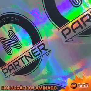 Adesivo Holográfico - laminado     COM RECORTE Menor de 7cm 