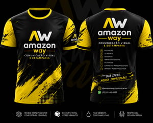 Camiseta Sublimação total Tecido Estampa sublimação 4x0 sublimação Com Recorte 