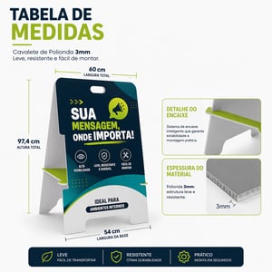 CAVALETE PLASTIONDA 3MM 61 x 97,4cm