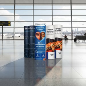 Totem Lamá - Totem Elíptico - 55x160cm Papel Duplex 350gr 55x160cm Colorido Frente e Verso Laminação Fosca Corte Digital - Montagem Automática Arte Não Inclusa