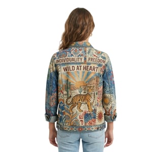 Jaqueta Jeans Estampada