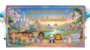 Painel Retangular Horizontal Festa Infantil