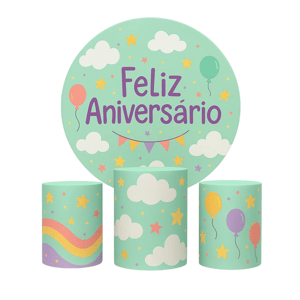 Kit Festa Personalizado Tecido Helanca Light Personalizado    1 Kit Festa Personalizado - Tecido Helanca Light