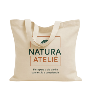 Ecobag Algodão Cru Tecido Algodão Cru 305x290 4x0 - Frente Impressão em Serigrafia Costura 10 Sacola Ecobag Personalizada - 305x290mm em Tecido Algodão Cru - 1x0 - Impresso em Serigrafia - Modelo Padrão