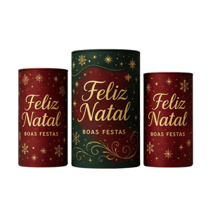 Trio Capas Cilindros Veste Fácil Feliz Natal Tecido: 95% Poliéster e 5% de Elastano. 140g/m 5x0 - Colorido  Costua Dimensões: Peso: 1,000 kg Altura: 3,00 cm Largura: 22,00 cm Comprimento: 30,00 cm