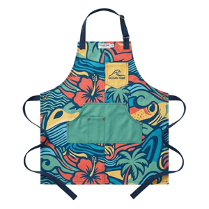 Avental Chef de Cozinha personalizado 100% Algodão    Costura Bolsos frontais funcionais para utensílios e suportes para tourchon (pano de prato). As tiras de amarração são longas, ajustando-se confortavelmente na cintura