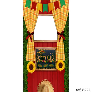 Festa Junina/Arraiá - Capa de Painel Lateral Vazado Veste Fácil 100x200