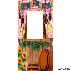 Festa Junina/Arraiá - Capa de Painel Lateral Vazado Veste Fácil 100x200