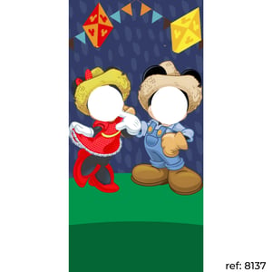 Festa Junina/Arraiá - Capa de Painel Lateral Vazado Veste Fácil 100x200