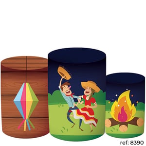 Festa Junina/Arraiá - Trio de Capas de Cilindros