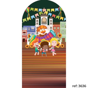 Festa Junina/Arraiá - Capa de Painel Romano Veste Fácil 100x200