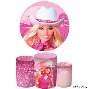 Barbie - Kit Festa (Painel 150cm + Trio de Cilindros)