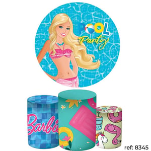 Barbie - Kit Festa (Painel 150cm + Trio de Cilindros)