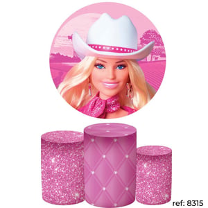 Barbie - Kit Festa (Painel 150cm + Trio de Cilindros)