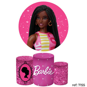 Barbie - Kit Festa (Painel 150cm + Trio de Cilindros)