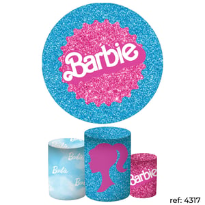 Barbie - Kit Festa (Painel 150cm + Trio de Cilindros)