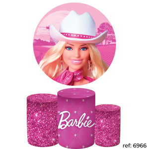 Barbie - Kit Festa (Painel 150cm + Trio de Cilindros)