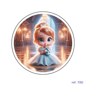 Princesa Cinderela - Capa de Painel Redondo