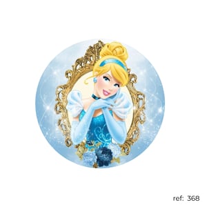 Princesa Cinderela - Capa de Painel Redondo
