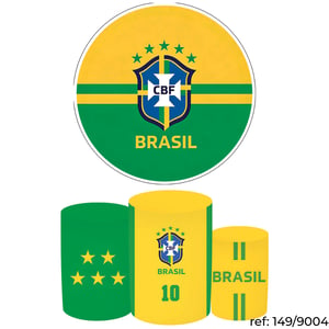 Copa do Mundo (Brasil) - Kit Festa (Painel 150cm + Trio de Cilindros)