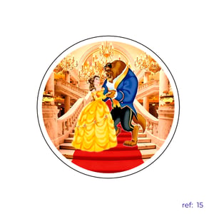 Bela Princesas - Capa de Painel Redondo