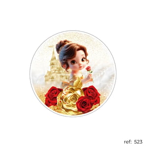 Bela Princesas - Capa de Painel Redondo